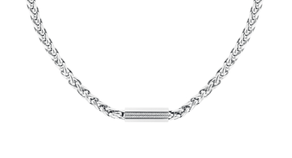 TOMMY HILFIGER CRYSTAL-EMBELLISHED CHARM STAINLESS STEEL CHAIN NECKLACE 2780872